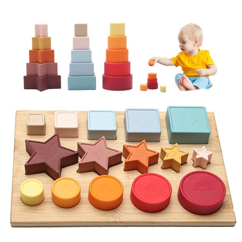 Silicone Stacking Montessori Toys - Deebysmile