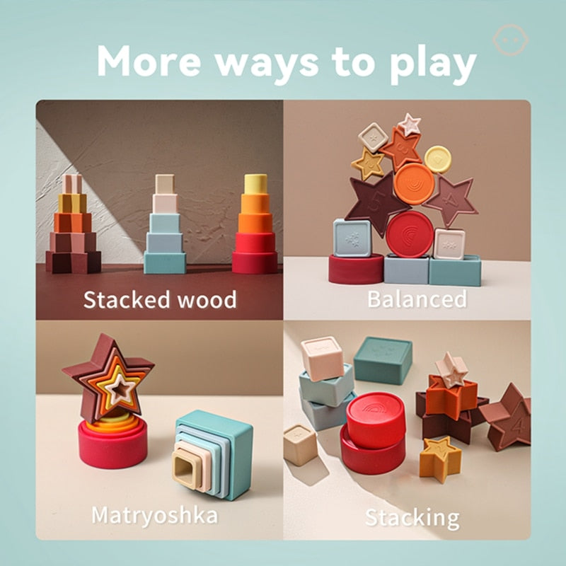 Silicone Stacking Montessori Toys - Deebysmile